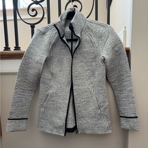 Gray Zip-Up Jacket with Black Trim Lululemon sz 8-10